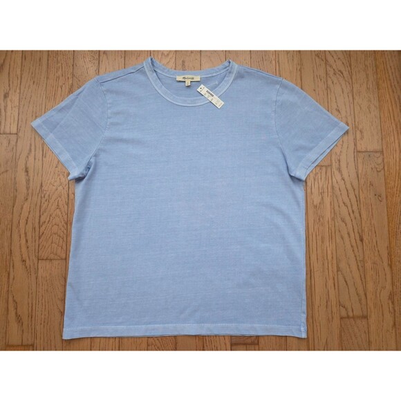 Madewell The Perfect Crewneck Tee 100% Cotton Women's Size M  Blue New W/ Tags - Picture 1 of 6